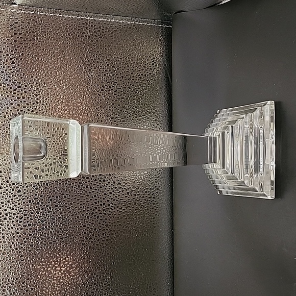 Pillar Candlestick Heavy Glass 8.25" - Picture 2 of 8